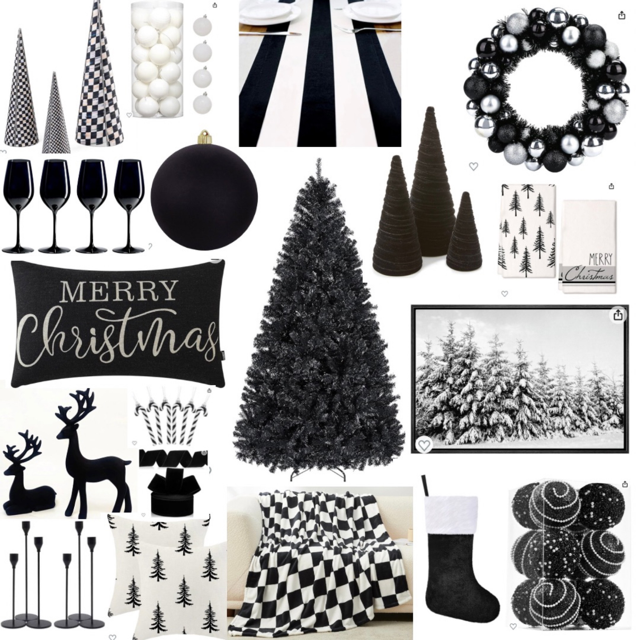 Black & White Amazon Christmas decor 🖤 

#LTKhome #LTKSeasonal #LTKHoliday