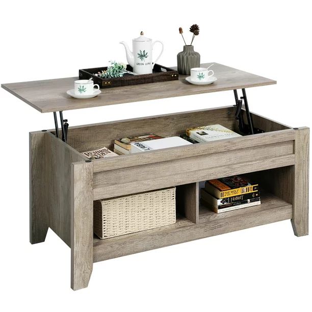 Yaheetech Lift Top Coffee Table w/Hidden Storage Compartment Open Shelf for Living Room,Gray - Wa... | Walmart (US)