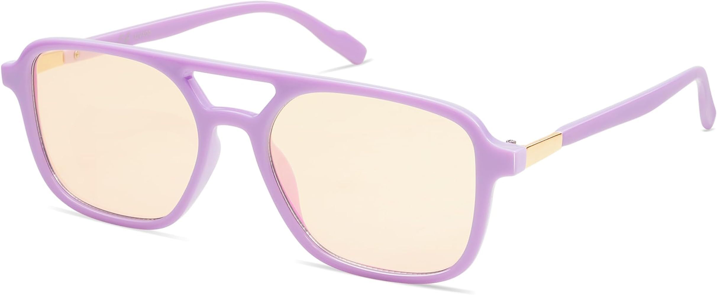 Retro Aviator Sunglasses for Women Men,Trendy Rectangle Womens Mens Shades Sun Glasses SJ2202 | Amazon (US)