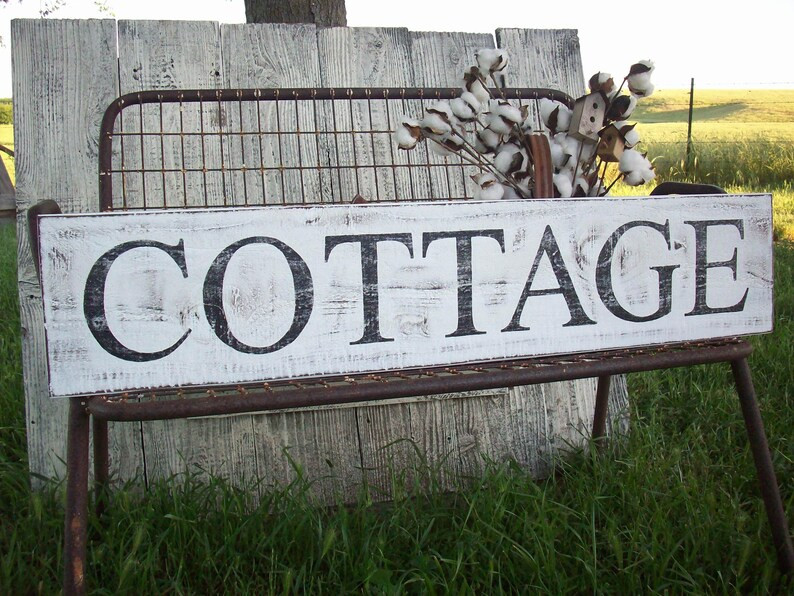 Cottage Sign / Rustic Cottage Decor / French Country Decor / Country Cottage / Rustic Wood Sign /... | Etsy (US)
