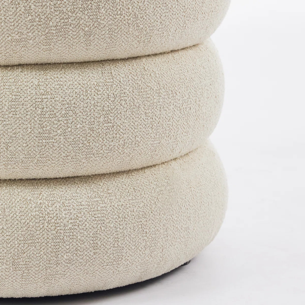 Leiani 20.1" Wide Boulce/Velvet/Linen Upholstered Round Storage Ottoman | Wayfair North America