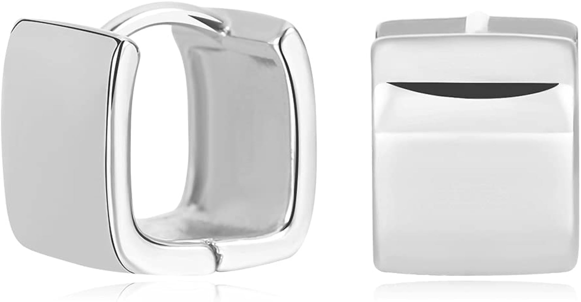 14K Gold Plated Hoop Earring Small Square Huggies Hoops For Women, Minimalist Cute Earrings for Wome | Amazon (US)