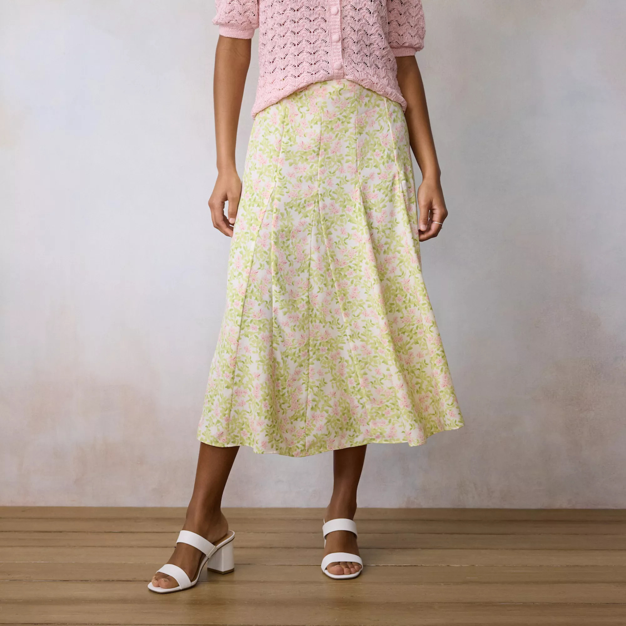 Women's LC Lauren Conrad High-Rise Godet Midi Skirt | Kohl's