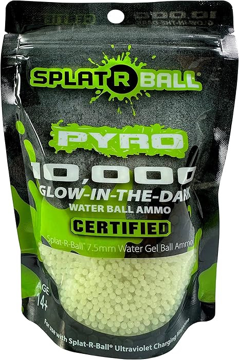 SplatRBall 10K PYRO Water Gel Ball Ammo Glow-in-The-Dark | Amazon (US)