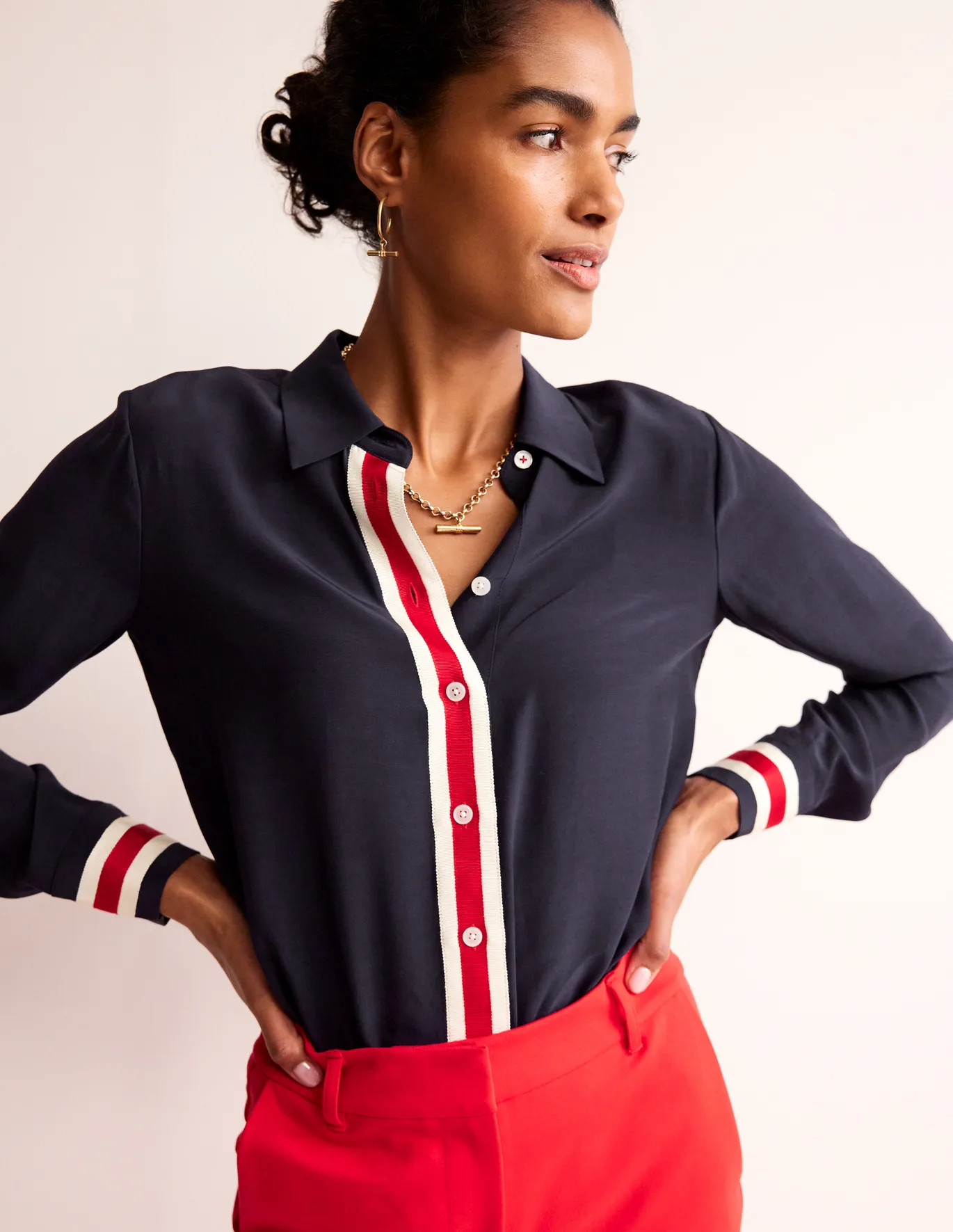 Sienna Tipped Detail Shirt | Boden (US)