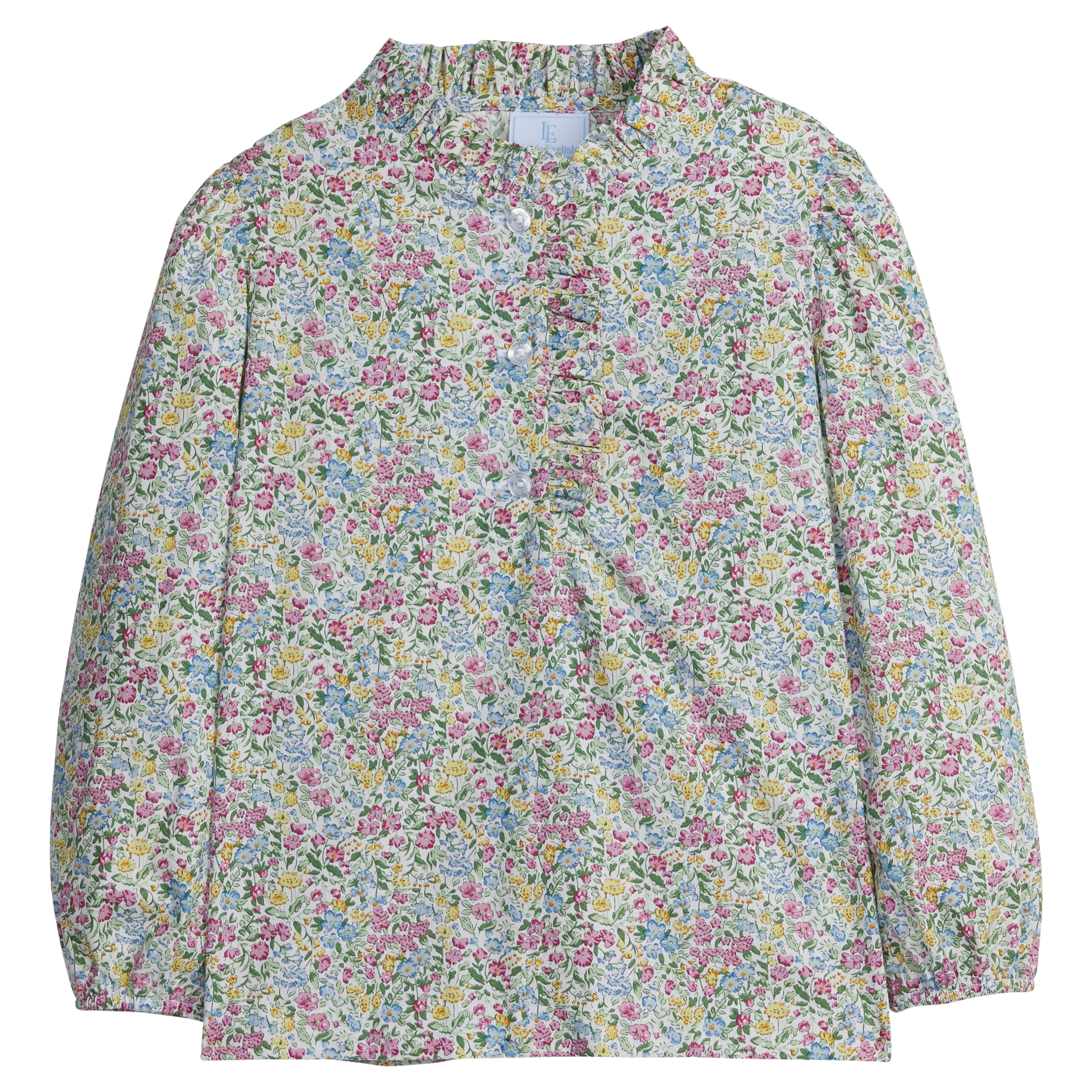 Little English Ruffled Popover- Green Gables Floral | JoJo Mommy