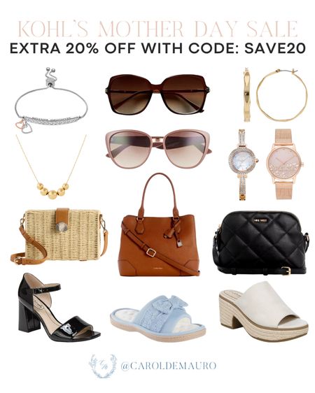 Score these chic watches, sunglasses, handbags, and more from Kohl's to gift your mom, aunt, wife, or mom-in-law this Mother's day! Use the code: SAVE20 to get an 20% off!
#shoeinspo #giftidea #fashionaccessories #casualstyle

#LTKShoeCrush #LTKItBag #LTKSaleAlert