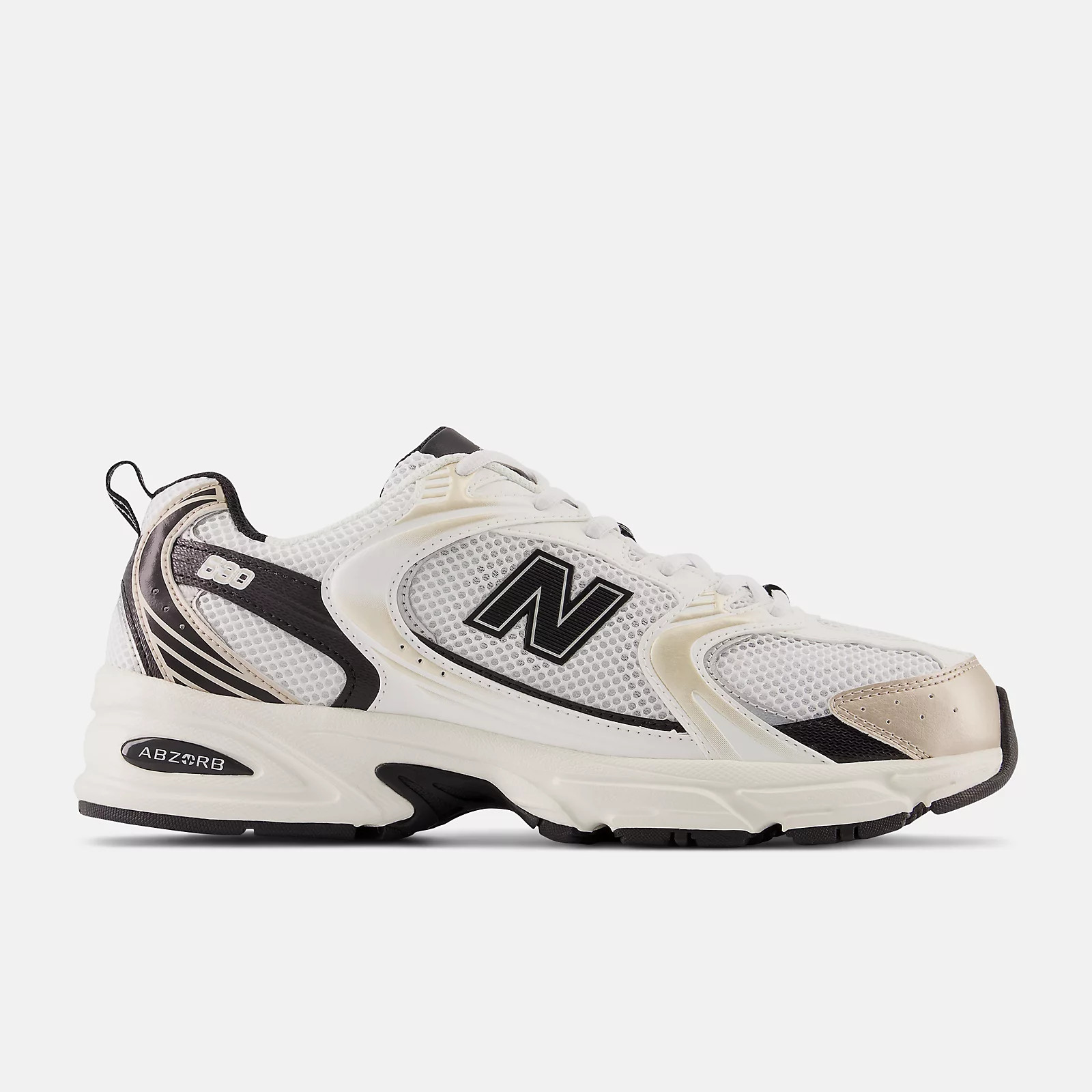 White with Light Gold Metallic and Black | New Balance Canada