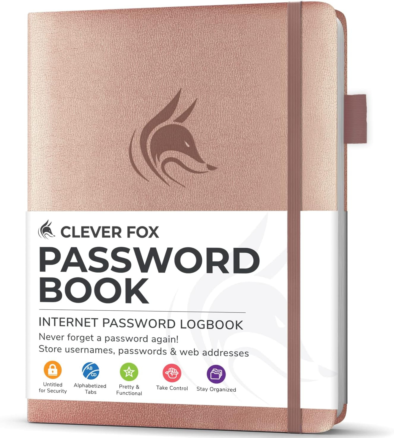 Clever Fox Password Book with alphabetical tabs. Internet Address Organizer Logbook. Small Pocket... | Amazon (US)