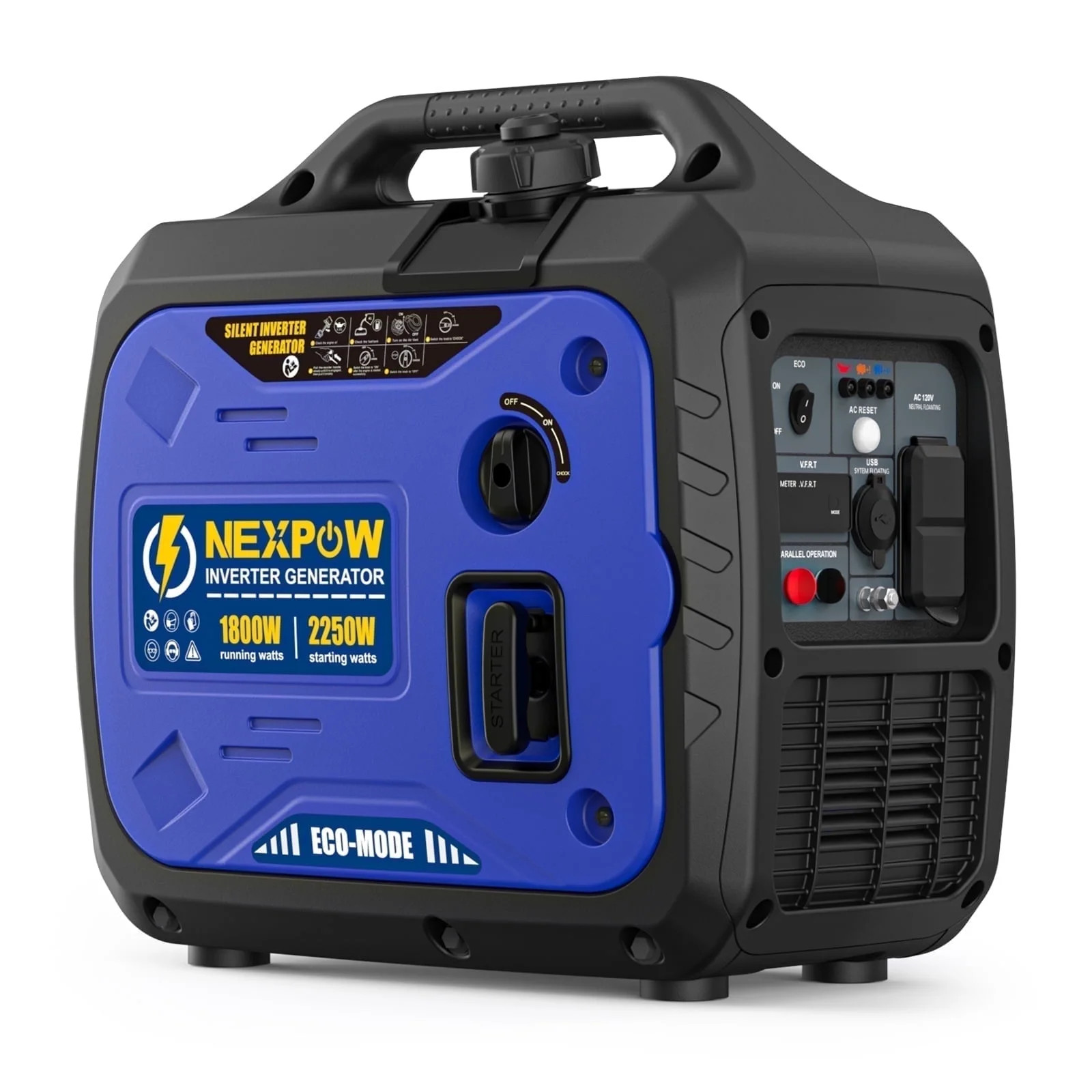 NEXPOW 2250W Portable Inverter Generator, Gasoline Power Quiet Lightweight for Backup Home & Camp... | Walmart (US)