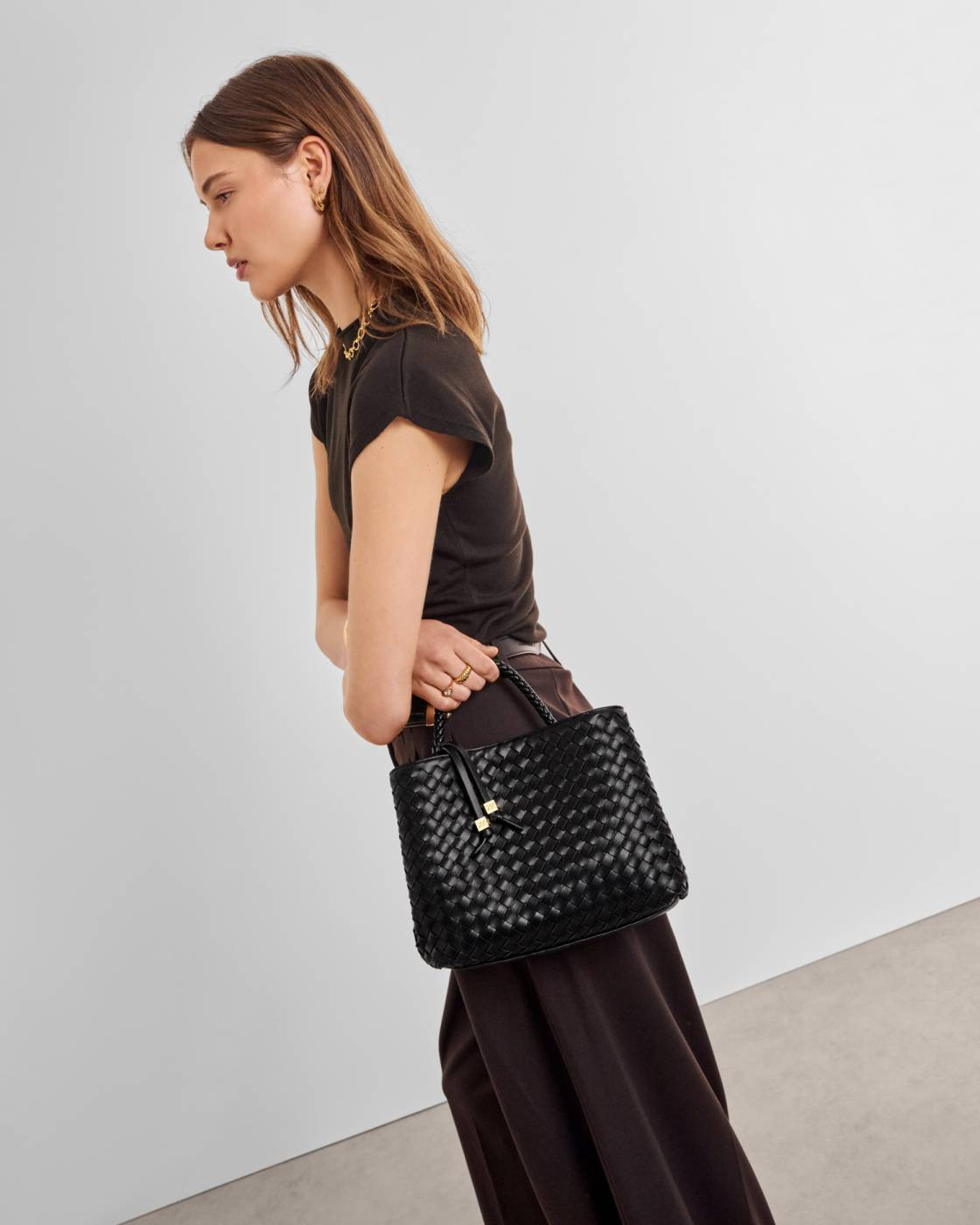 Nova Hand Woven Top Handle Bag in Black | Katie Loxton Ltd. (UK)