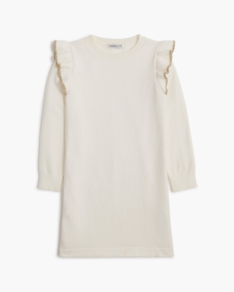 Girls' ruffle-shoulder sweater-dress | J.Crew Factory