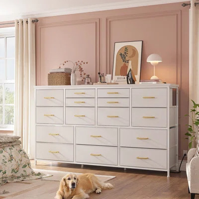 16 Drawer Dresser For Bedroom, 51.1" Wide Long Dresser With Charging Station For 60" Tv Stand | Wayfair North America