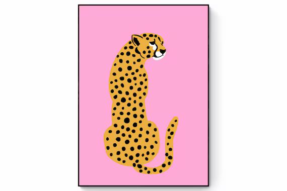 Cheetah Print Pink Leopard Art Print Boho Home Decor Blush - Etsy | Etsy (US)