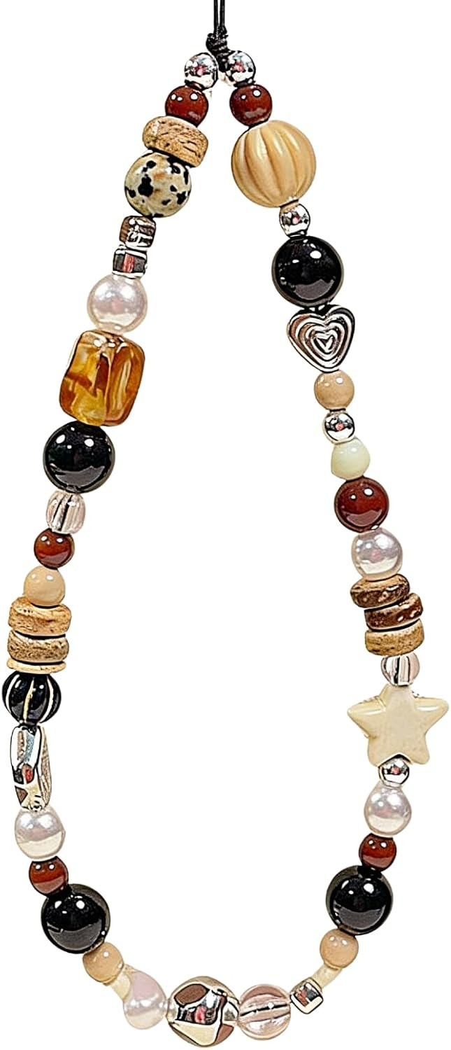 Cute Beaded Camera Wrist Strap for Phone, Digital Camera Charm Lanyard, Pearl Beaded Chain for Bag Keychain Gift | Amazon (US)