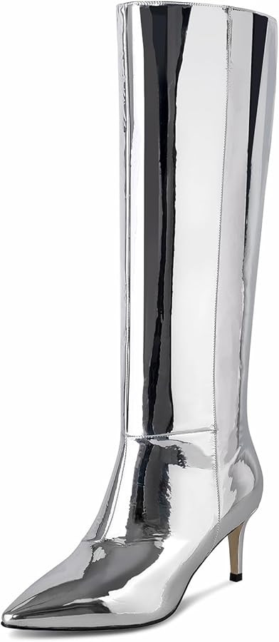 wetkiss Knee High Boots for Women, with Kitten Heel and Pointed Toe Design, Classic and Sexy | Amazon (US)