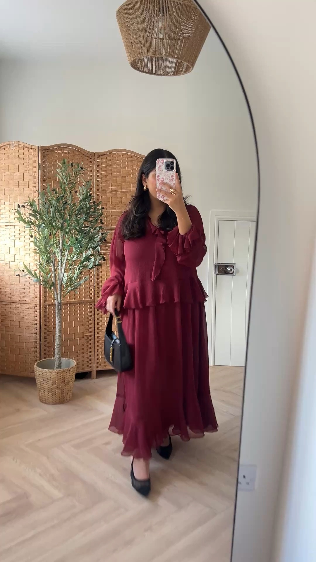 flowy burgundy maxi dress 