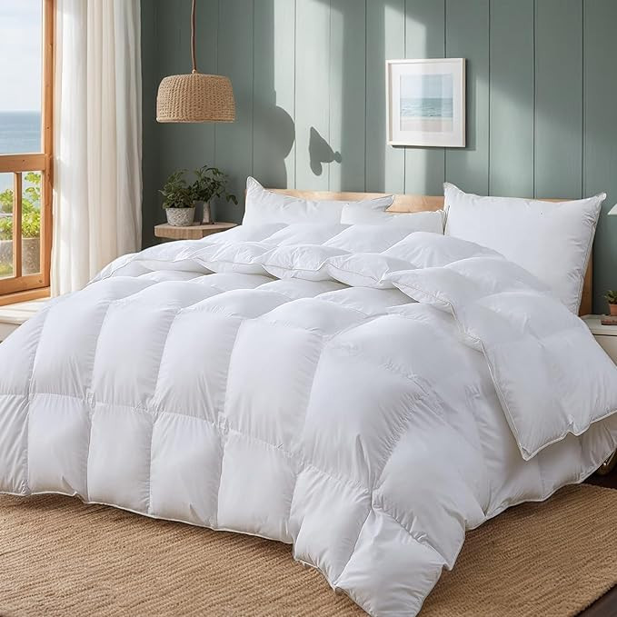 Luxury Duvet Goose Down Comforter Queen Size Goose Feather Duvet,Filled with Feather and Down Fib... | Amazon (CA)
