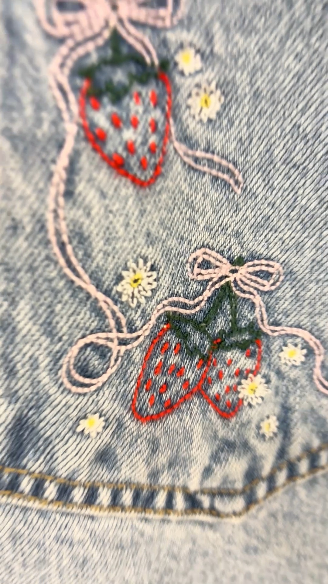 Mini skirts are in! I love the embroidered pockets on this one