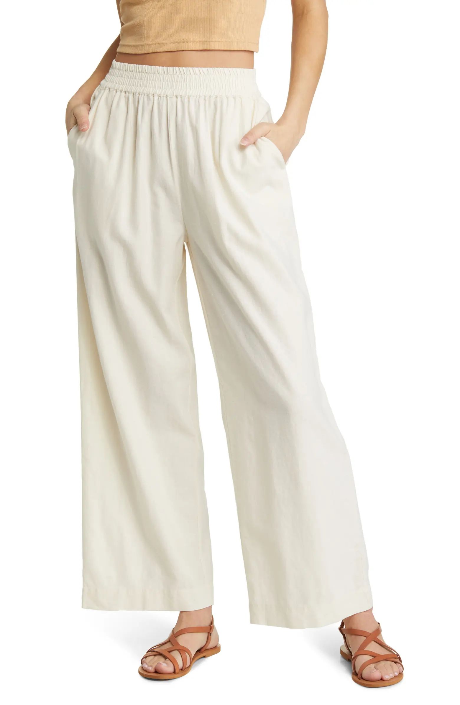 Linen Blend Wide Leg Pants | Nordstrom