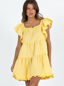 Jayson Mini Dress Yellow | Princess Polly US
