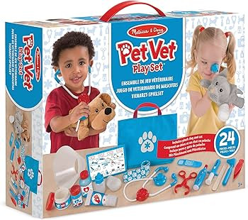 Melissa & Doug Examine and Treat Pet Vet Play Set (24 pcs) - Kids Veterinary Play Set, Veterinari... | Amazon (US)