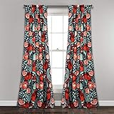 Lush Decor Poppy Garden Curtains Room Darkening Window Panel Set for Living, Dining, Bedroom, 84" L  | Amazon (US)