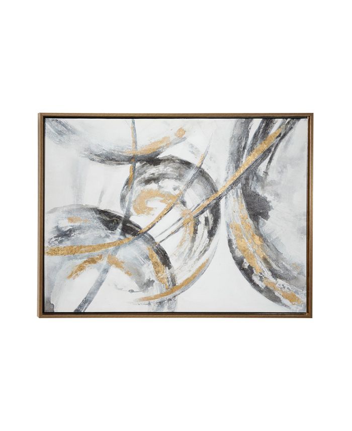 CosmoLiving by Cosmopolitan Gold Contemporary Abstract Canvas Wall Art, 30 | Macys (US)