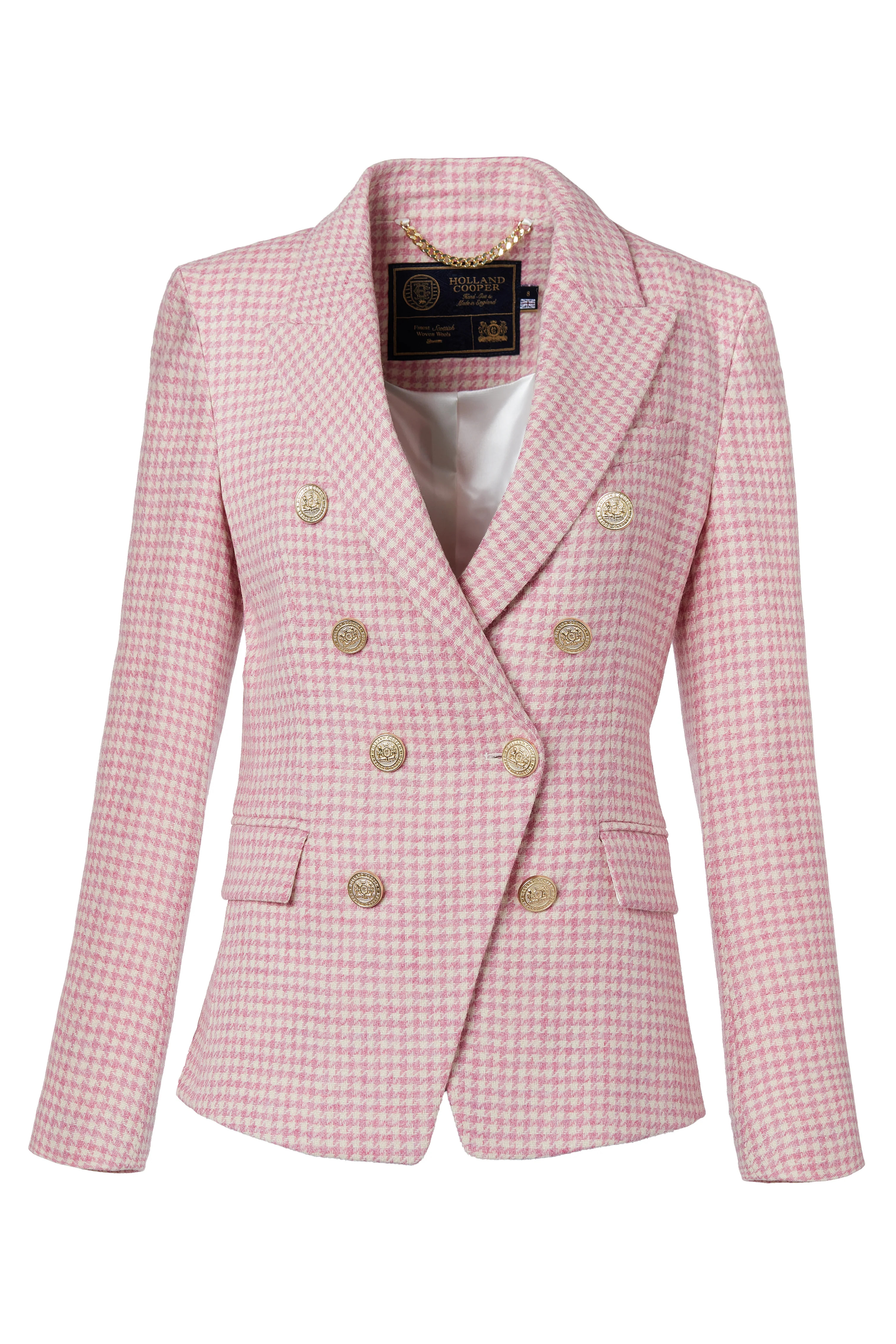 Knightsbridge Blazer (Light Pink Puppytooth) | Holland Cooper