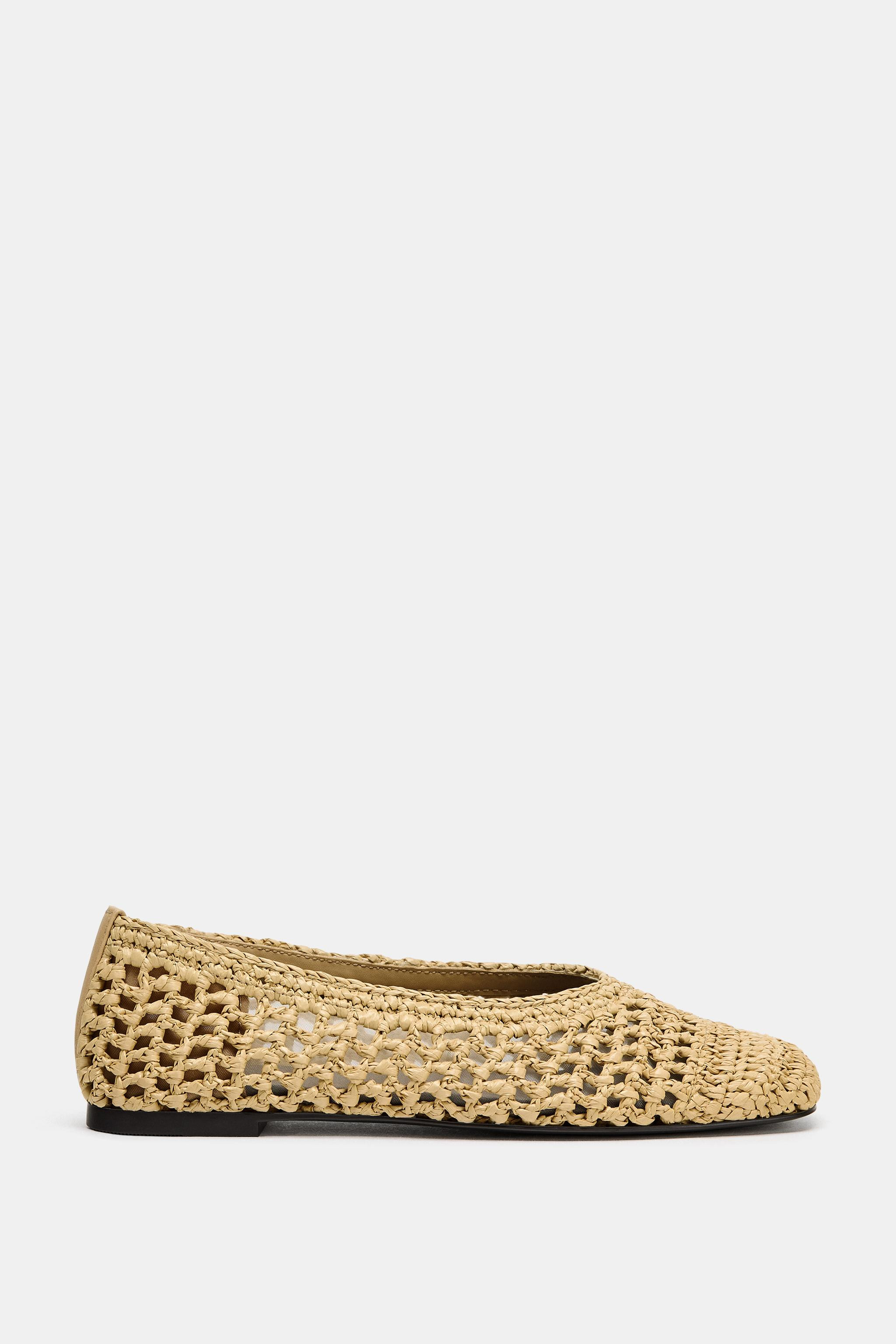CUT-OUT BRAIDED BALLET FLATS | Zara US