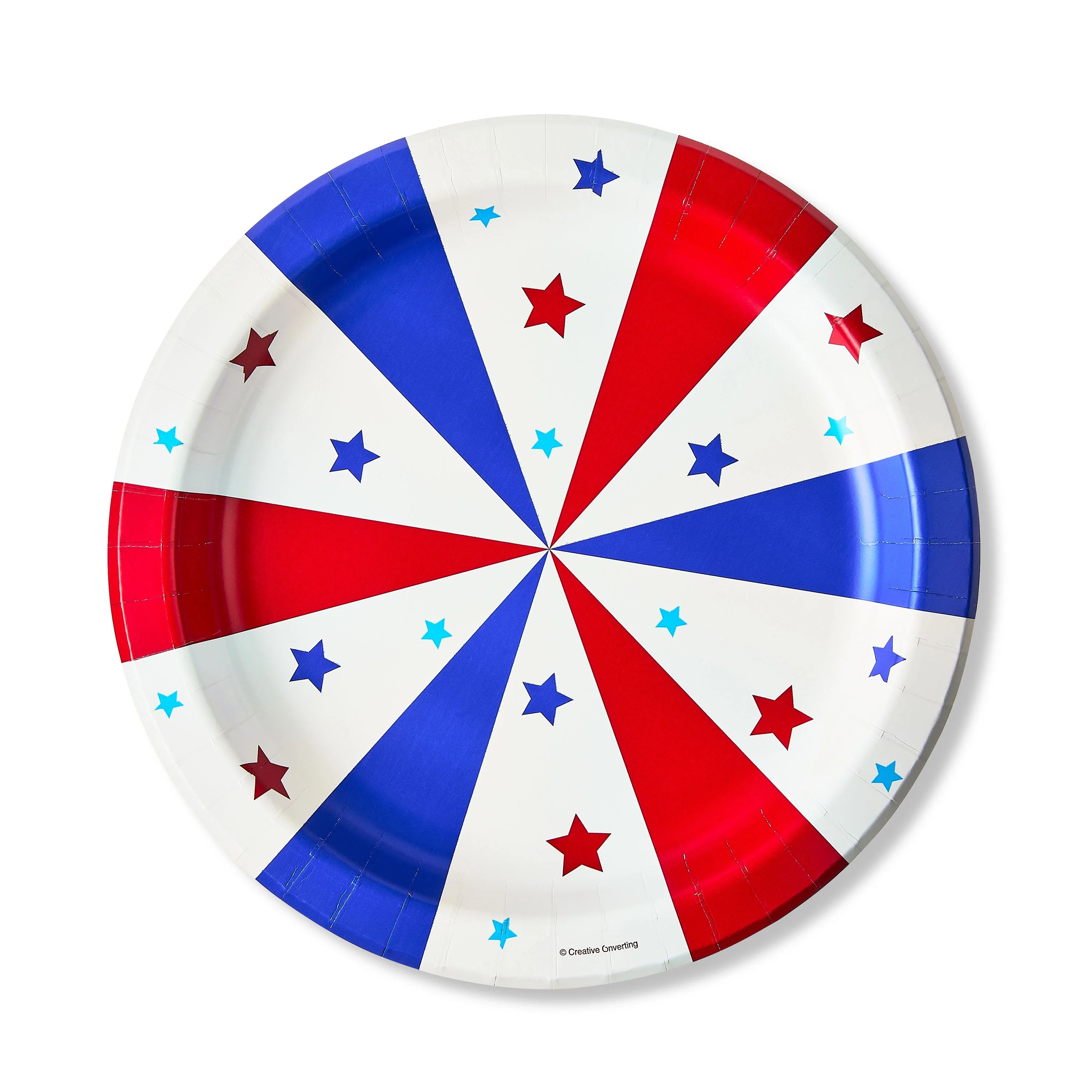 Patriotic Red, White, and Blue Stars and Stripes Banquet Paper Plates, 8 Count, by Way To Celebra... | Walmart (US)