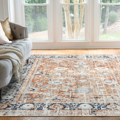 Tayse Palazzo 8 X 10 (ft) Rust Indoor Area Rug | Lowe's