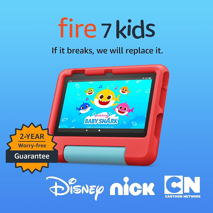 Amazon Fire 7 Kids tablet (newest model) ages 3-7. Top-selling 7" kids tablet on Amazon | 6-month... | Amazon (US)