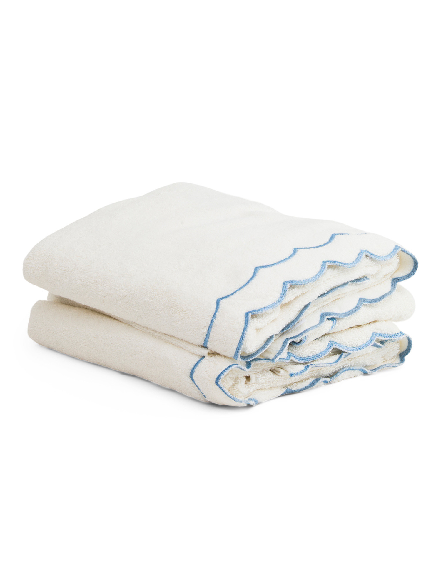 Made In Turkey 6pc Double Scalloped Embroidery Towels Bundle | TJ Maxx