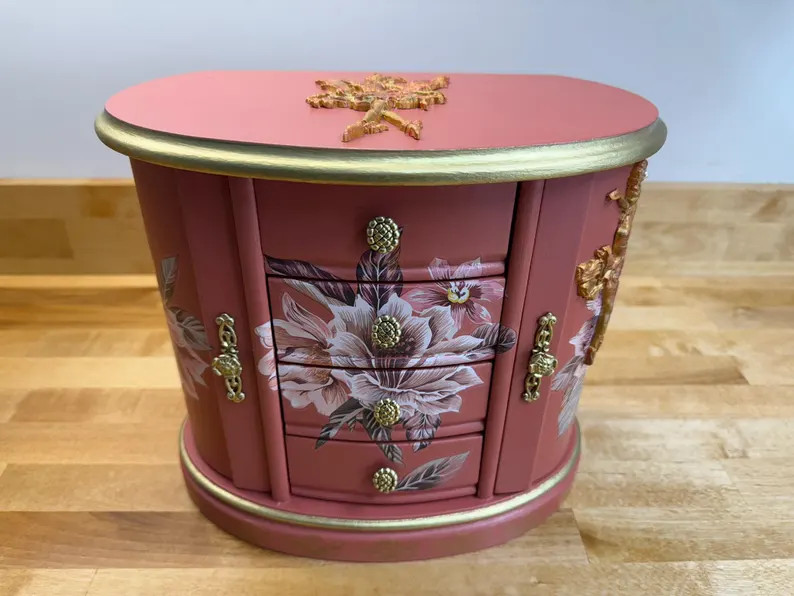 Hand Painted Vintage Jewelry Box  "The Coral Ballerina" | Etsy (Global)