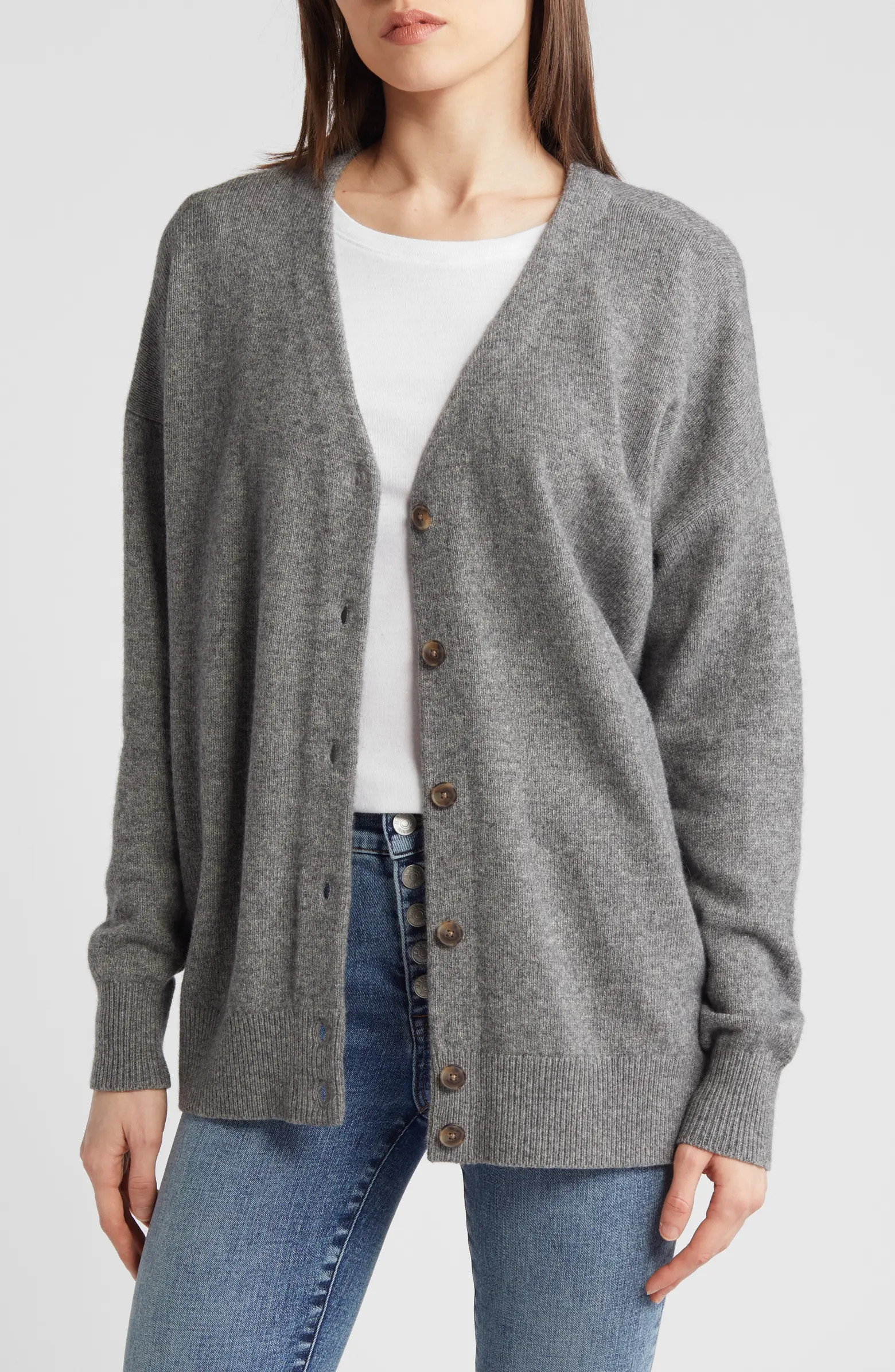 Madewell Relaxed V-Neck Wool Blend Cardigan | Nordstrom | Nordstrom