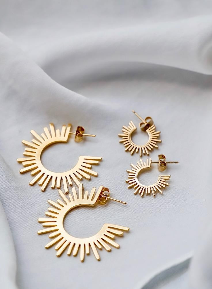 SUN SILHOUETTE HOOPS | Katie Waltman Jewelry