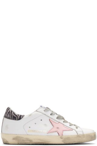 SSENSE Exclusive White Zebra Superstar Sneakers | SSENSE 