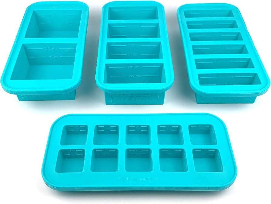 Souper Cubes Gift Set - Kitchen Set With 2 Tbsp, 1/2 Cup, 1 Cup, and 2 Cup Silicone Freezer Trays... | Amazon (US)