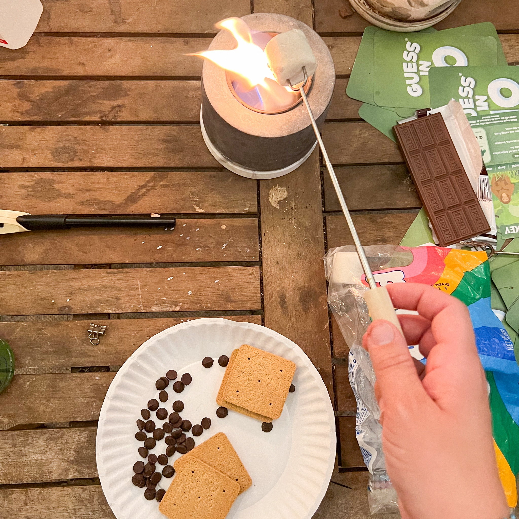 Signs of a good summer night with the family // gluten/egg/dairy/ and soy free graham crackers and chocolate chips, too 🤤 🔥 

#LTKHome #LTKFindsUnder50 #LTKFamily