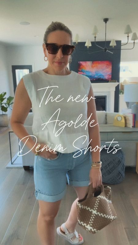 Summer Outfit
AGolde longer denim shorts - wearing true size M. Cuffed (cannot roll down) longer inseam. No stretch. 

Madewell linen top - wearing a small. 

Naghedi St Barths Mini Tote

Steve Madden Dad sandals 

#momstyle #summerstyle #jeanshorts #agolde #denim #nashville 

#LTKover40 #LTKstyletip #LTKxMadewell