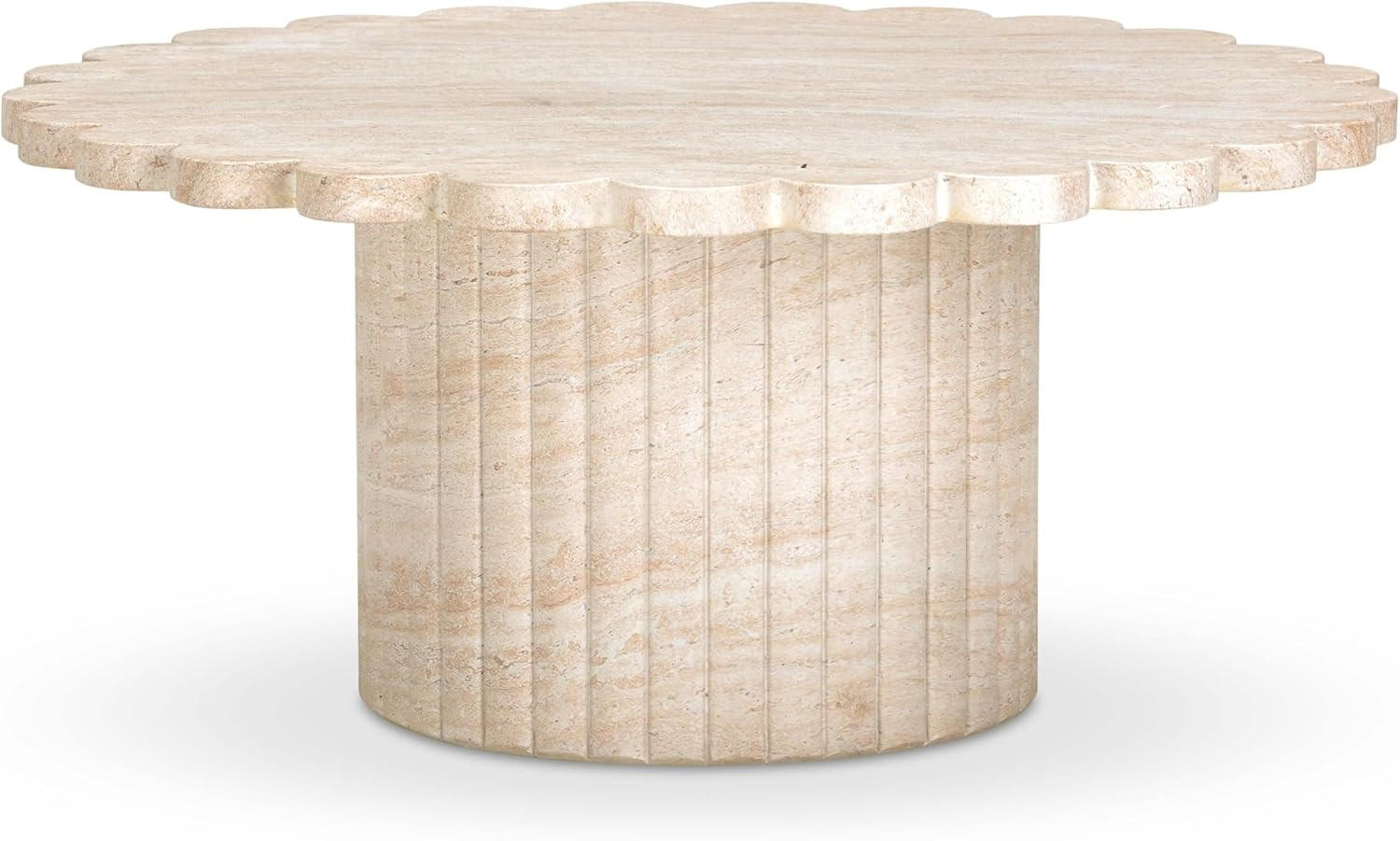 Tov Furniture Blossom Washed Travertine Finish Indoor/Outdoor Coffee Table | Amazon (US)