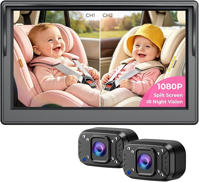 Itomoro 2026 Upgraded Dual Baby Car Camera for 2 Baby [1080P HD & 940nm IR Night Vision] 360\u00b... | Amazon (US)