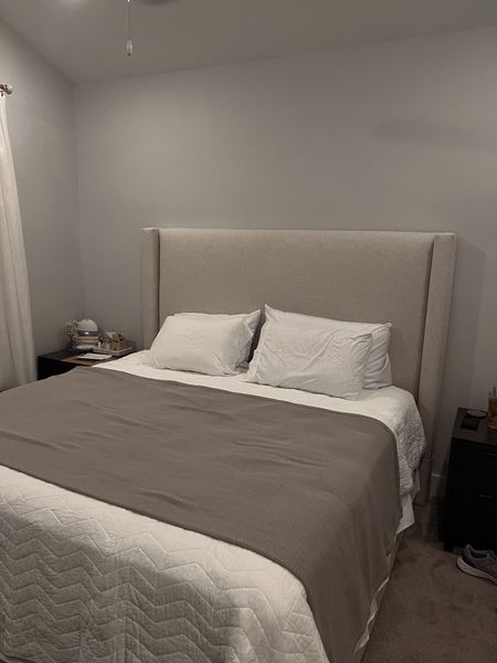 We got our new storage bed from pottery barn today and just saw it’s on sale!! I’m OBSESSED with the tall tufted headboard and the storage drawers on each side that pull out! 
Linked the rest of our coop home bedding and our ugg comforter too 

#LTKhome #LTKSale #LTKfamily