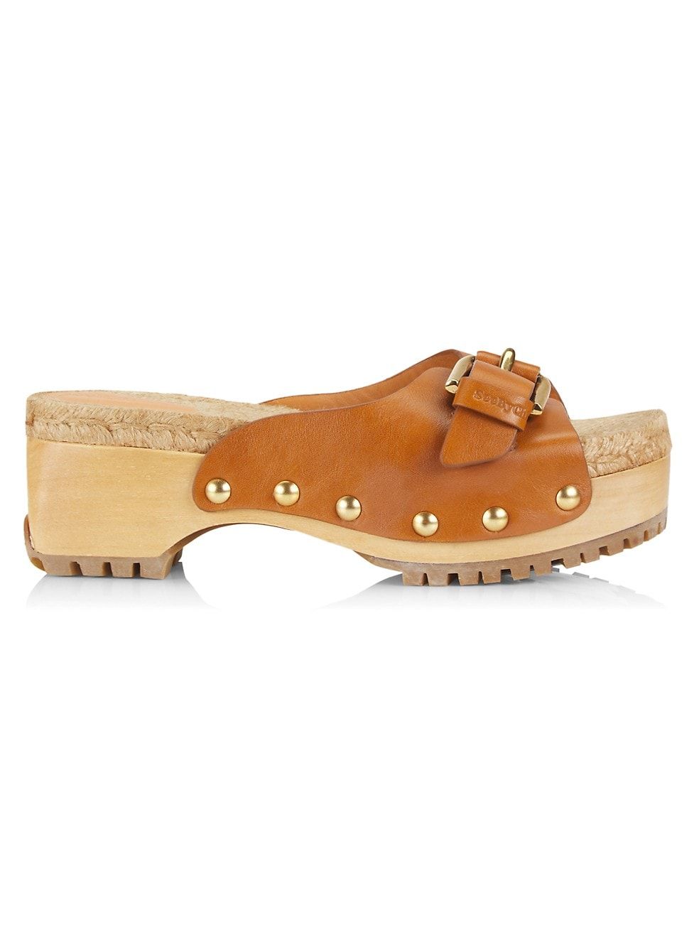 Joline Buckle-Accented Leather Clogs | Saks Fifth Avenue