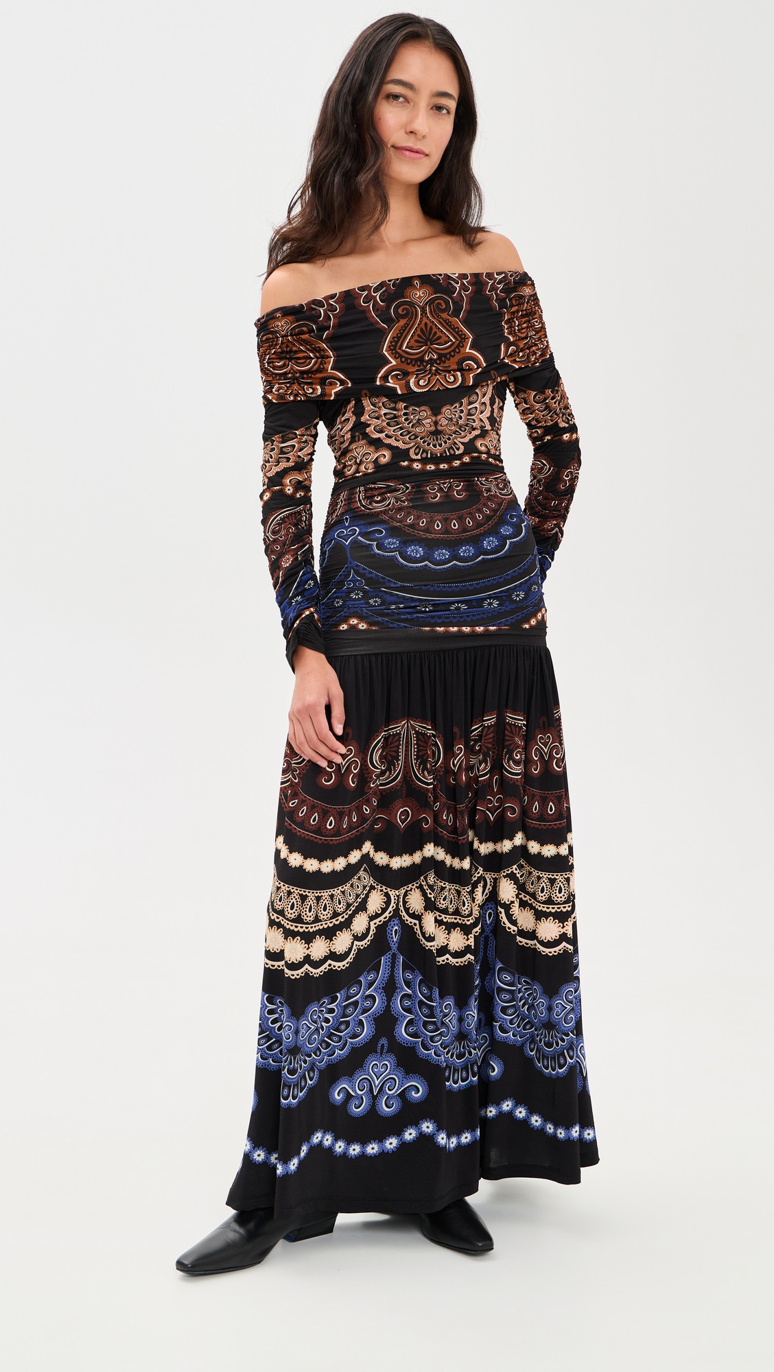 FARM Rio Nicole Black Long Sleeve Maxi Dress Nicole Black XXS | Shopbop