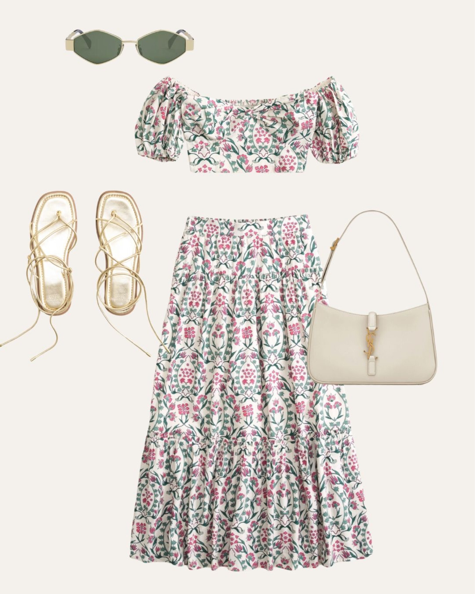 Vacation look! Love this set with the metallic sandals and cream bag!

#LTKSeasonal #LTKtravel #LTKstyletip