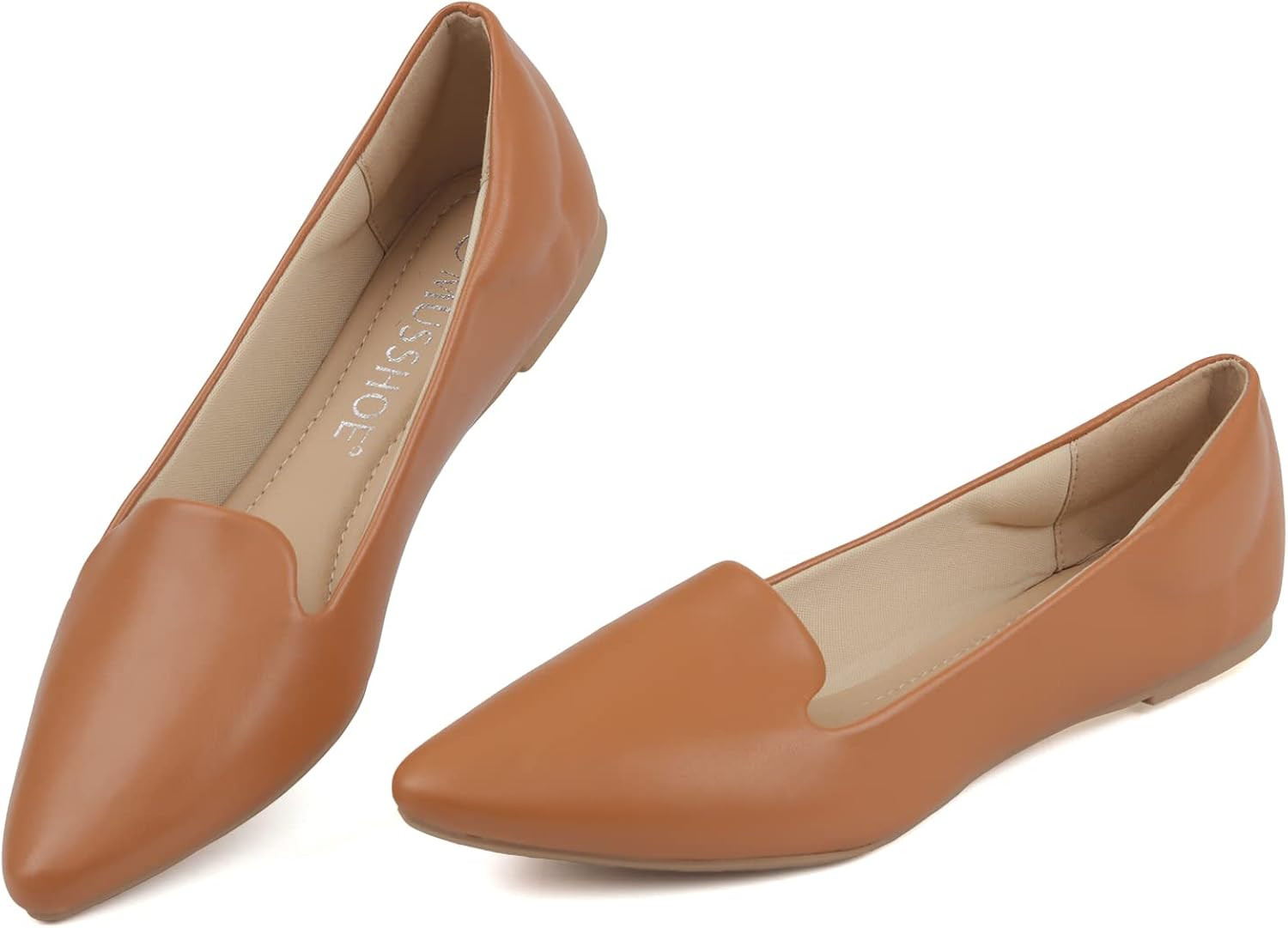 MUSSHOE Ballet Flats for Women Comfortable Women's Flats Memory Foam Slip on Pointed Toe Flats Sh... | Amazon (US)