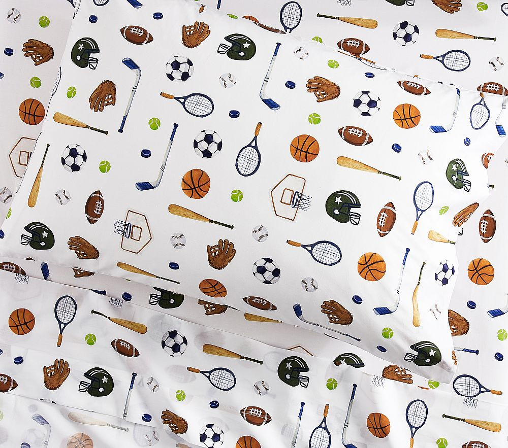 Open Box: Organic All Star Sports Sheet Set, Twin - Multi | Pottery Barn Kids