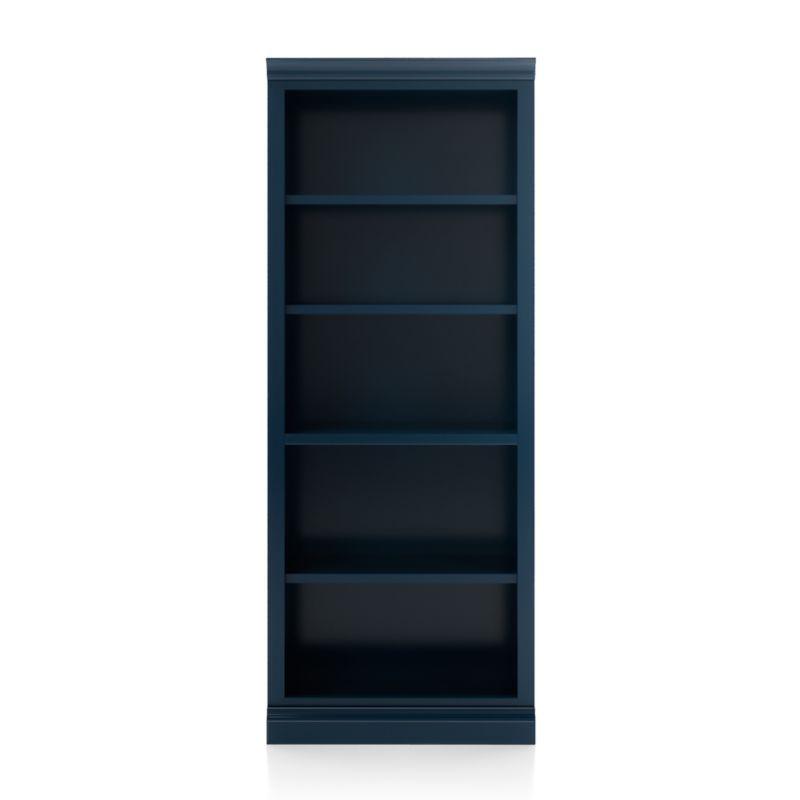 Cameo Indigo Open Bookcase with Middle Crown | Crate & Barrel | Crate & Barrel